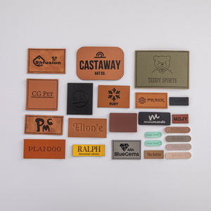 Etiqueta de cuero con parche en relieve real de alta calidad personalizada marca privada para prendas de vestir - Product Image 6