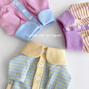 Chemise rayée pastel pour chien avec col Peter Pan coloré, vêtements pour animaux de compagnie mignons à boutons pour Bichon Frisé, <span class=keywords><strong>Shih</strong></span> <span class=keywords><strong>Tzu</strong></span>, petits <span class=keywords><strong>chiens</strong></span> - Product Image 2