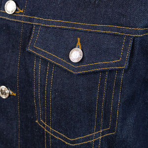 TOPSHOWデザイナーカスタムヘビー級コットンエンボス加工ロゴBoxyクラシックSelvedgeデニムジャケット男性用 - Product Image 3