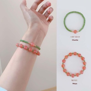 Bracelet perlé <span class=keywords><strong>en</strong></span> strass <span class=keywords><strong>de</strong></span> cristal rouge naturel, unisexe, luxe léger, exquis, haut <span class=keywords><strong>de</strong></span> gamme, <span class=keywords><strong>bijoux</strong></span> cadeau - Product Image 3