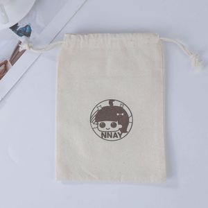Hot Sale Custom Portable Natural Cotton Canvas Cloth <b>Fabric</b> Laundry Drawstring <b>Bag</b> for Hotels - Product Image 3