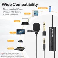 Microphone cravate professionnel MAONO à condensateur, mini microphone filaire 3,5 mm à clip pour téléphone portable, microphone de col pour Youtube