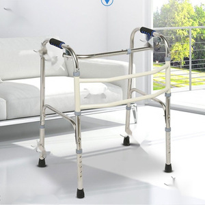 Stainless Steel Walking Aid Foldable Four Legged <b>Walker</b> For <b>Elderly</b> Rehabilitation Training Support - Product Image 1