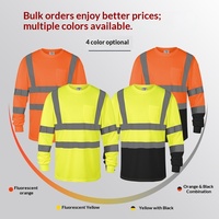 Camiseta de Seguridad Industrial Reflectante de Alta Visibilidad Personalizada con Logotipo, de Poliéster Dri Fit, Manga Larga, para Construcción