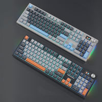 Clavier mécanique filaire 104 touches USB pour jeux, trois modes : filaire, sans fil 2.4G, pour ordinateur de bureau, PC, ordinateurs portables