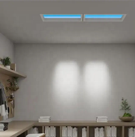 Panneau LED de plafond encastré pour intérieur, lumière artificielle moderne à CRI élevé, indice de protection IP54, effet ciel bleu, simulation de fenêtre et de lucarne