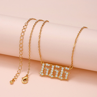 Collar minimalista con colgante de número de Ángel de oro de 18 quilates adornado con collar de regalo de pareja perfecta de circón 5A