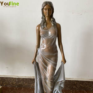 Statue de femme dansante en bronze moderne de grande taille à vendre - Product Image 2