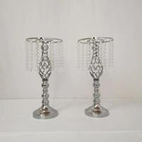 Support floral en métal électroplaqué or et argent - Centre de table pour allée de mariage, support pour arrangement floral pour décoration de mariage