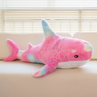 Peluche Requin Animal Marin Rose Bleu Blanc Violet Grande Taille pour Enfants, Jouet Requin de Simulation Personnalisé pour Enfants