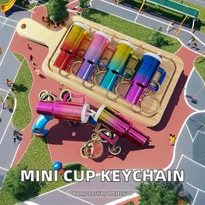 2026 New UV Printed Chapstick Lip Balm Holder Cup-Shaped Keychain Anime Plastic Accessory <b>Chains</b> <b>Keys</b> Unique New Product Ideas - Product Image 2