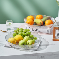 Plats de service modernes en plastique cristallin de luxe, écologiques, pour fruits, salades, aliments, et rangement de friandises, snacks secs et bonbons