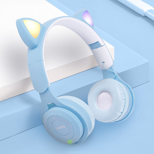 <strong>Cute</strong> Cat Ear Wireless LED Headset Helmet Gaming <strong>Earphone</strong> with Cat Ears for Girls and Kids JL Chipset - Product Image 2