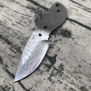 Kit DIY de fabrication de couteau à lame vierge en acier Damas pour Dropshipping Shopify, Dureté 58HRC, pour projet de forgeage artisanal, pièce d'outil de survie - Product Image 1