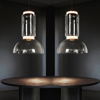 Suspension longue en verre de designer italien moderne, à hauteur réglable, avec commande tactile, pour table à manger, bar, cuisine, restaurant