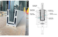 Profilé en alliage d'aluminium en U pour garde-corps en verre, design moderne sans cadre pour balcon, piscine, escalier, main courante extérieure, garantie 3 ans