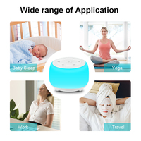Machine à bruit blanc portable avec minuterie, machine sonore pour apaiser le sommeil des bébés, veilleuse RGB, batterie rechargeable 1800 mAh pour les personnes âgées