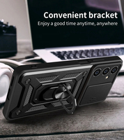 Étui de protection d'appareil photo Camshiled pour Samsung S23 FE S24 Ultra S22 + S21 FE Galaxy S24 Plus Armor Antichoc Hybrid Ring Cover