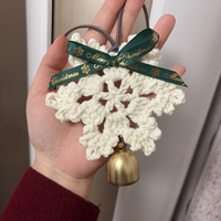 Sac de voiture flocon de neige de noël fait main au crochet suspendu Art déco Design mariage et décoration de la maison pendentif accessoire