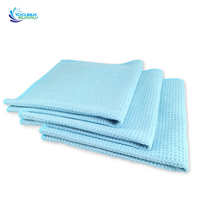 Serviette gaufrée en microfibre 400 g/m² pour le nettoyage automobile longue durée, sans peluches, sans traces, super absorbante, pour séchage des vitres