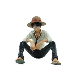 TY3391 figurines d'anime jouet poupée fournisseur chapeau de paille Luffy assis Posture objets de collection décoration de voiture figurine une pièce