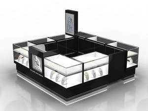 Vitrines haut de gamme sur mesure en <span class=keywords><strong>bois</strong></span> noir pour bijouterie, présentoirs de sol et comptoirs - Product Image 4