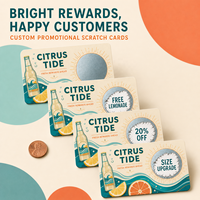 Cartes à gratter promotionnelles personnalisées en gros pour magasins de détail, cartes à gratter à récompense imprimées en couleur pour le shopping