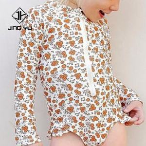 Manufacturer Customized 2024 New Long-sleeved Sun protection One-piece Cute Printed <b>Swimsuit</b> for Girls - Product Image 5