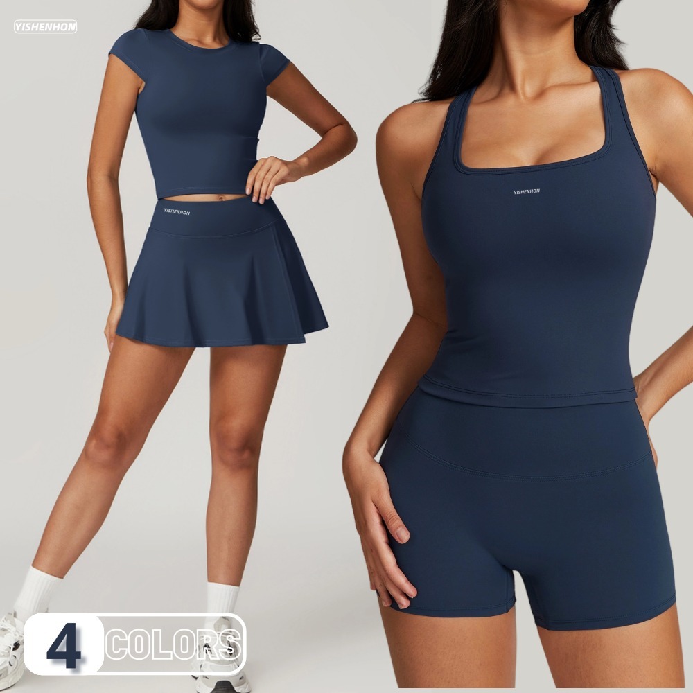 YISHENHON Cross-Border Beautiful Back Tight-Fitting Yoga Suit Women's Quick-Drying High-Waist Hip-Lifting Sports Fitness Suit