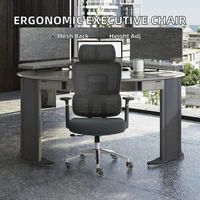 Chaise de Direction Ergonomique Moderne en Maille pour Fabricants en Gros |   Fauteuil de bureau robuste à dossier haut et accoudoirs fixes pour usage domestique et commercial
