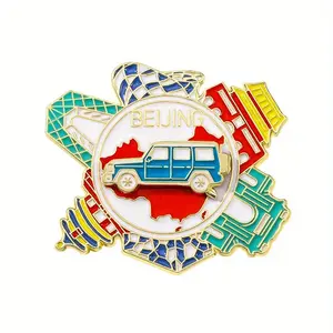 Broche conmemorativo de la atracción turística de Beijing, medalla, nido de pájaro de Tiananmen, cubo de agua, emblema del templo, accesorios - Product Image 1