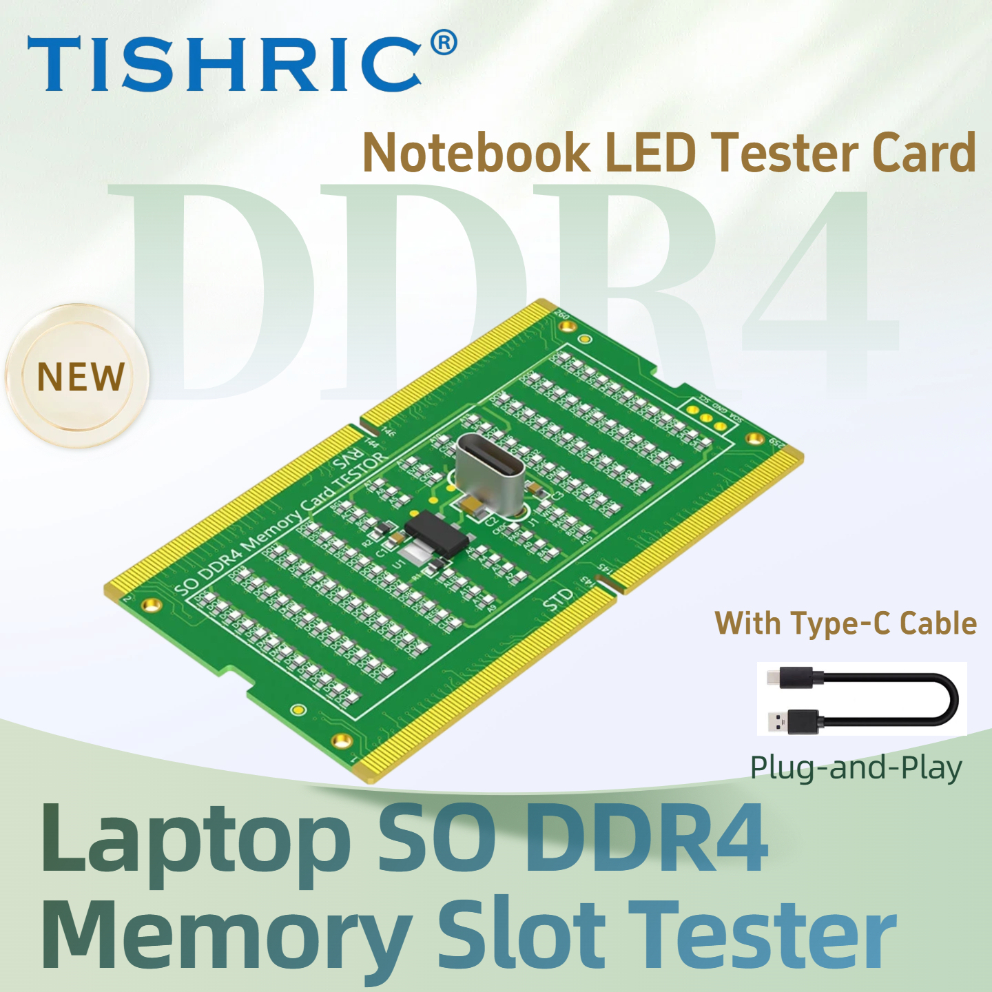 <strong>2026</strong> Laptop so DDR4 Memory Slot Tester Card Industrial-Grade PCB & <strong>Component</strong> Type-C Cable Plug-and-Play Notebook LED Tester Card