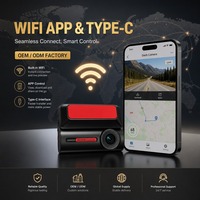 Caméra double 4K, enregistreur vidéo automatique, Wi-Fi intégré, écran 3 pouces, batterie 200 mAh, Type C, système de time-lapse 128 Go