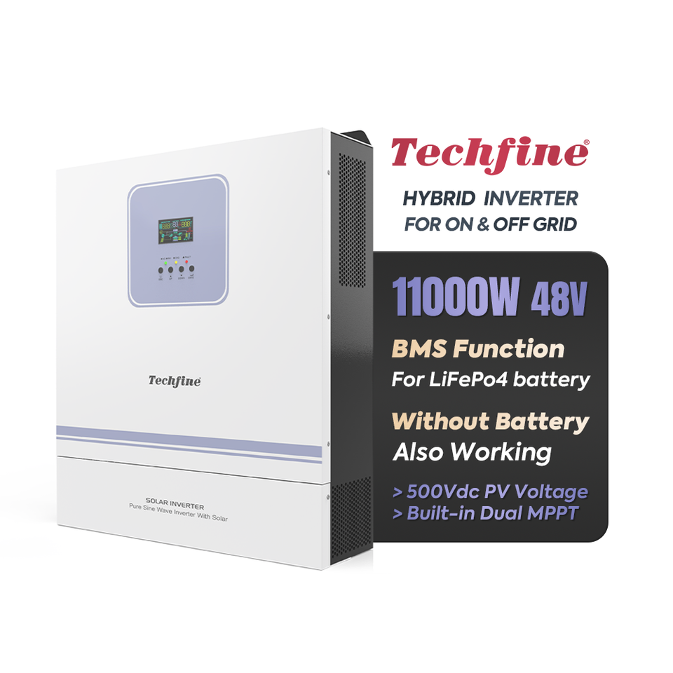Techfine 11000w Hybrid Solar Inverter - Dual MPPT Controller