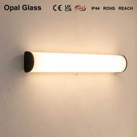 Nouvelle Lampe Miroir LED en Verre Opale NewThingLine, Style Nordique Noir, Ovale, 60cm, Finition Mate, Fixation Murale, Hôtel, IP44, IRC 90, 3000K Chaud