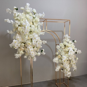 Decorazione Floreale Artificiale Bianca con Rose <span class=keywords><strong>e</strong></span> Fiori di Ciliegio per Sfondo Matrimoniale <span class=keywords><strong>e</strong></span> Palcoscenico, Direttamente dalla Fabbrica - Product Image 4