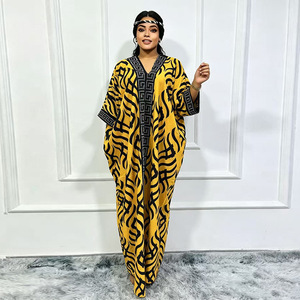 Abito Lungo da Donna Africana con Stampa Dashiki, Taglie Forti, Scollo a V, Vestibilità Ampia, di Tendenza, per Commercio Transfrontaliero - Grande Successo, Disponibile - Product Image 2