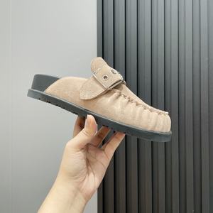 รองเท้ามูลเลอร์หนังแฟชั่นขายส่งจากโรงงานสำหรับผู้หญิง รองเท้าสวมแบบสลิปออน พื้นหนา หัวรองเท้าจีบ - Product Image 4