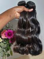 Extensiones de Cabello Natural Negro Rizado, Cabello Virgen Ondulado, Extensiones de Cabello Rizado Birmano Natural
