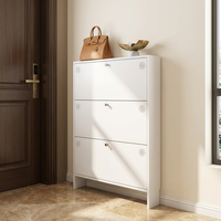 Armoire à chaussures en acier anti-humidité, organisateur de rangement pour chaussures à 3 niveaux, armoire à chaussures en métal pour l'entrée