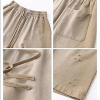 Ensemble de t-shirts et shorts d'été pour hommes avec logo personnalisé, streetwear, t-shirts en coton de haute qualité surdimensionnés et shorts, ensemble de survêtement délavé à l'acide