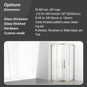 Salle <span class=keywords><strong>de</strong></span> bain coin anticorrosion métal encadré verre secteur forme double porte <span class=keywords><strong>de</strong></span> <span class=keywords><strong>douche</strong></span> coulissante avec <span class=keywords><strong>poignée</strong></span> en acier inoxydable - Product Image 6