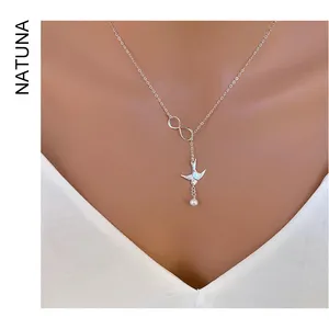 Natuna all'ingrosso Bijoux En Zircone 925 gioielli in argento collare italiano Para Mujer collana con ciondolo per le donne