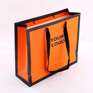 CUSTOM Custom Shopping Papiertüte Paket mit Logo Orange Geschenkt üte Bestseller Sona Paket