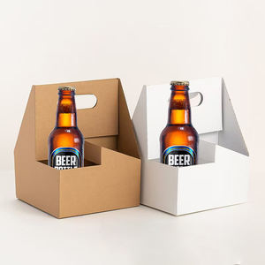 Scatola Portabottiglie di Birra in Cartone Ondulato Resistente, Confezione da 4 con Manico, per Uso Commerciale, Spedizione e Stoccaggio per Ristoranti - Product Image 1