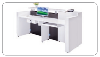 Bureau de réception moderne en MDF pour hôtel, bureau, salon de beauté, hôpital, école, salle de sport, centre commercial - Taille et logo personnalisables