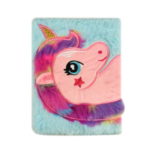 <span class=keywords><strong>Cuaderno</strong></span> de felpa Kawaii para niños, A5, A6, colorido, unicornio, impresión personalizada, novedad - Product Image 3