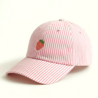 Gorra de Béisbol a Rayas con Dibujos Animados Primavera-Verano 2026, Gorra de 6 Paneles con Corona Suave de PVC, Protección Solar Unisex, Logotipo Personalizado