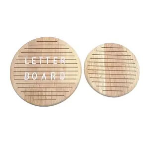 Houten Ambachten Kerstcadeau Ronde Vorm Hout Brief Board Postkaart Met Display Houder Voor Huisdecoratie