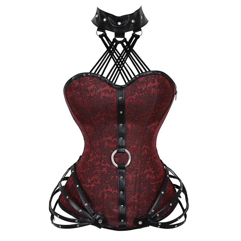 Artı boyutu Shapewear Bodysuit gotik vücut şekillendirici kadınlar için kraliyet tarzı korseler Tops